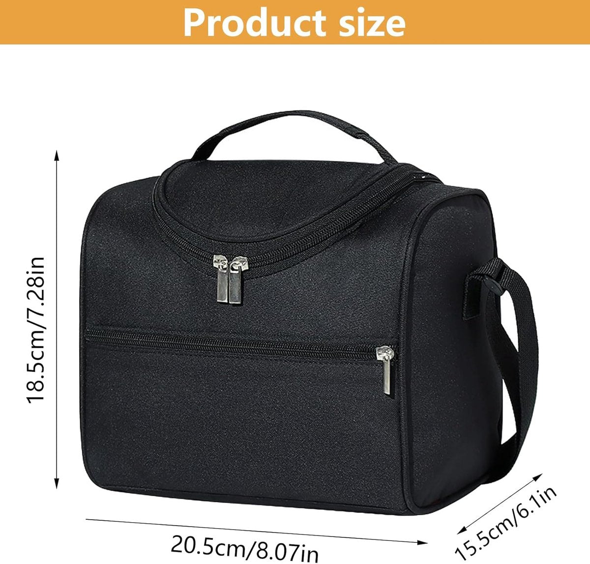 Picnic bag - Lunch bag - Lunch bag for adults - Insulated lunch bag for men - Reusable cooler - Waterproof and easy to clean - For work, travel, picnics, outdoor activities, school, and the office - Image 7