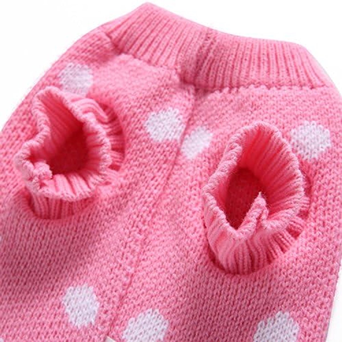 Dog Sweater - Classic Dog Sweater - Polka Dot Knit Sweater - Dog Coat - Puppy Clothes - Autumn and Winter Dog Clothes - Pink - Size L - Perfect for Small Dogs - Medium-Sized Dogs - Party Clothes - Image 6