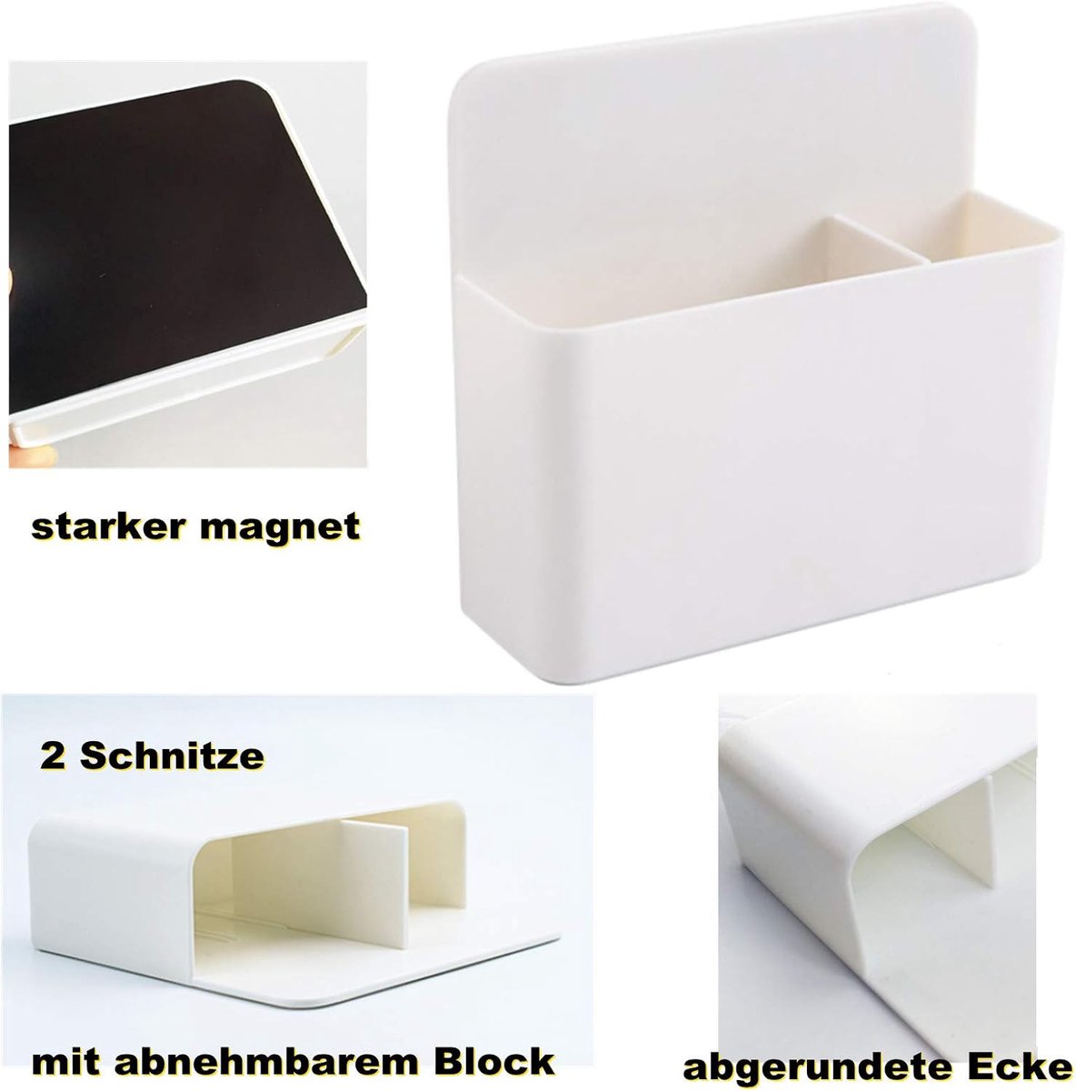 Pen holder - Pen holder - Magnetic whiteboard marker holder - Storage box - Storage box for cooler, school, home, office - Wit - Image 6
