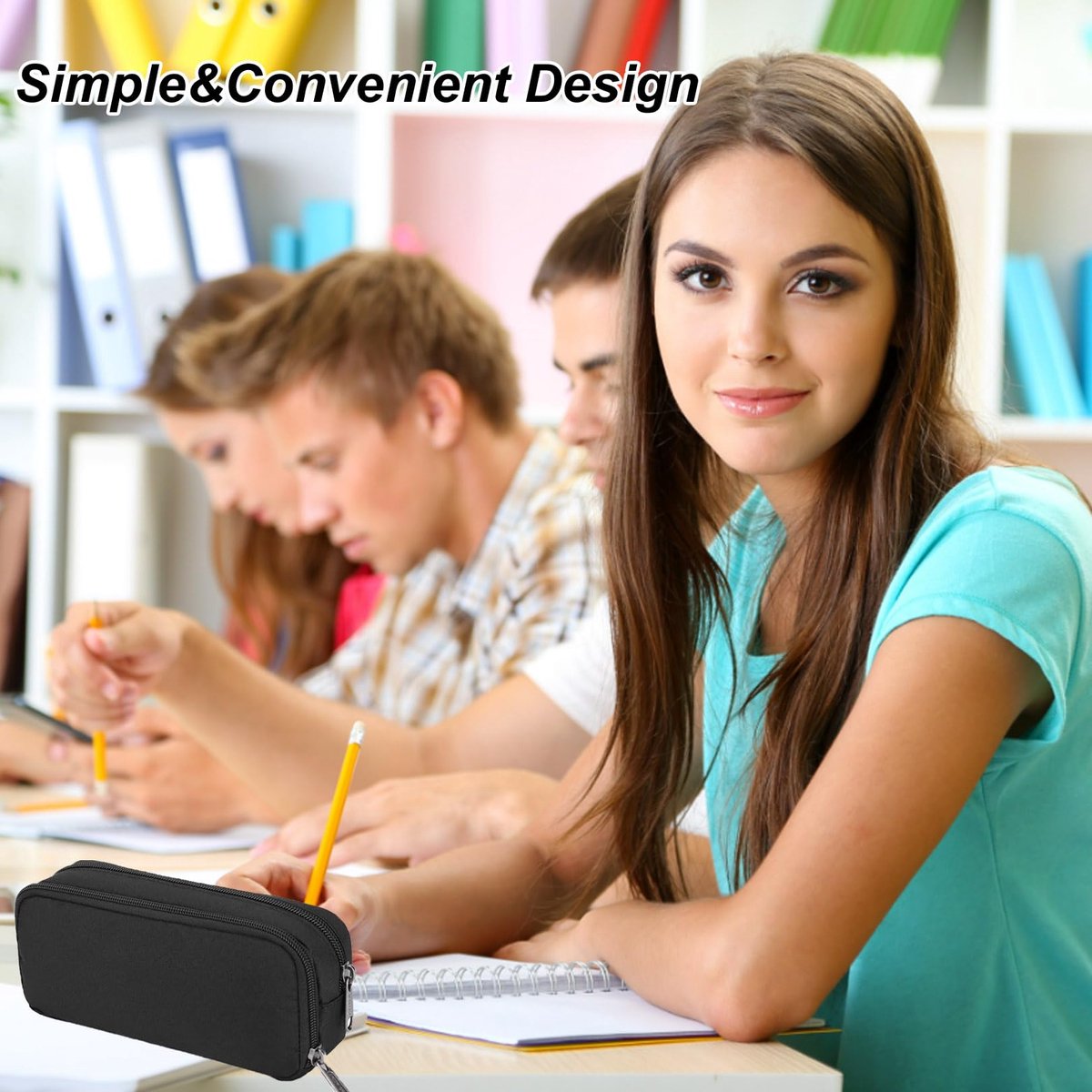 Pencil case - Pencil case - Pencil case - Pencil case for boys and girls - School pencil case - Large pencil case - Pencil cases for school - Black - Image 3