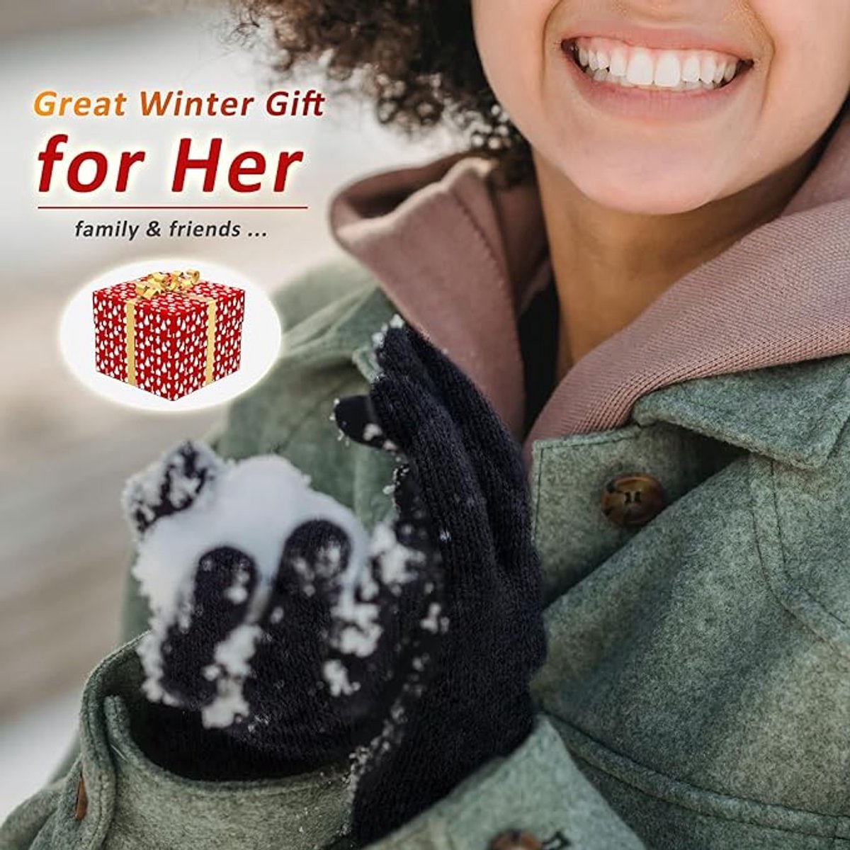 Gloves - Winter Gloves - Cycling Gloves - Winter Gloves - Women's Touchscreen Fleece Gloves - Warm Gloves - Outdoor Sports Gifts for Men and Women - Image 4