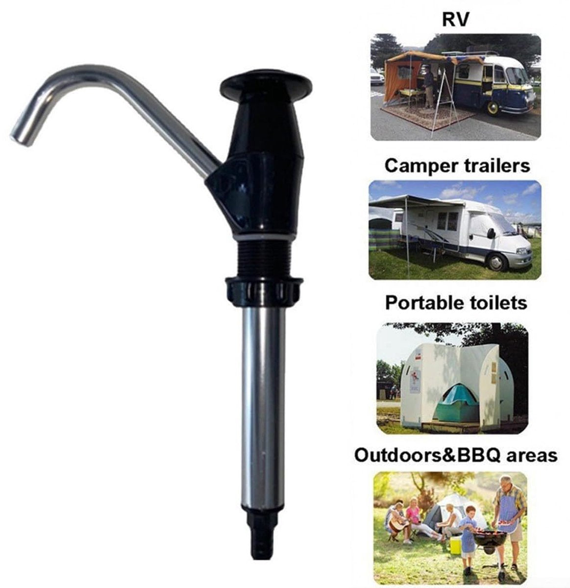Manual Water Pump - Manual Water Pump for Sink - Manual Water Pump - For Caravan Sink Tap for Caravan, Motorhome, Boat, Work Vehicle - Black - Image 7