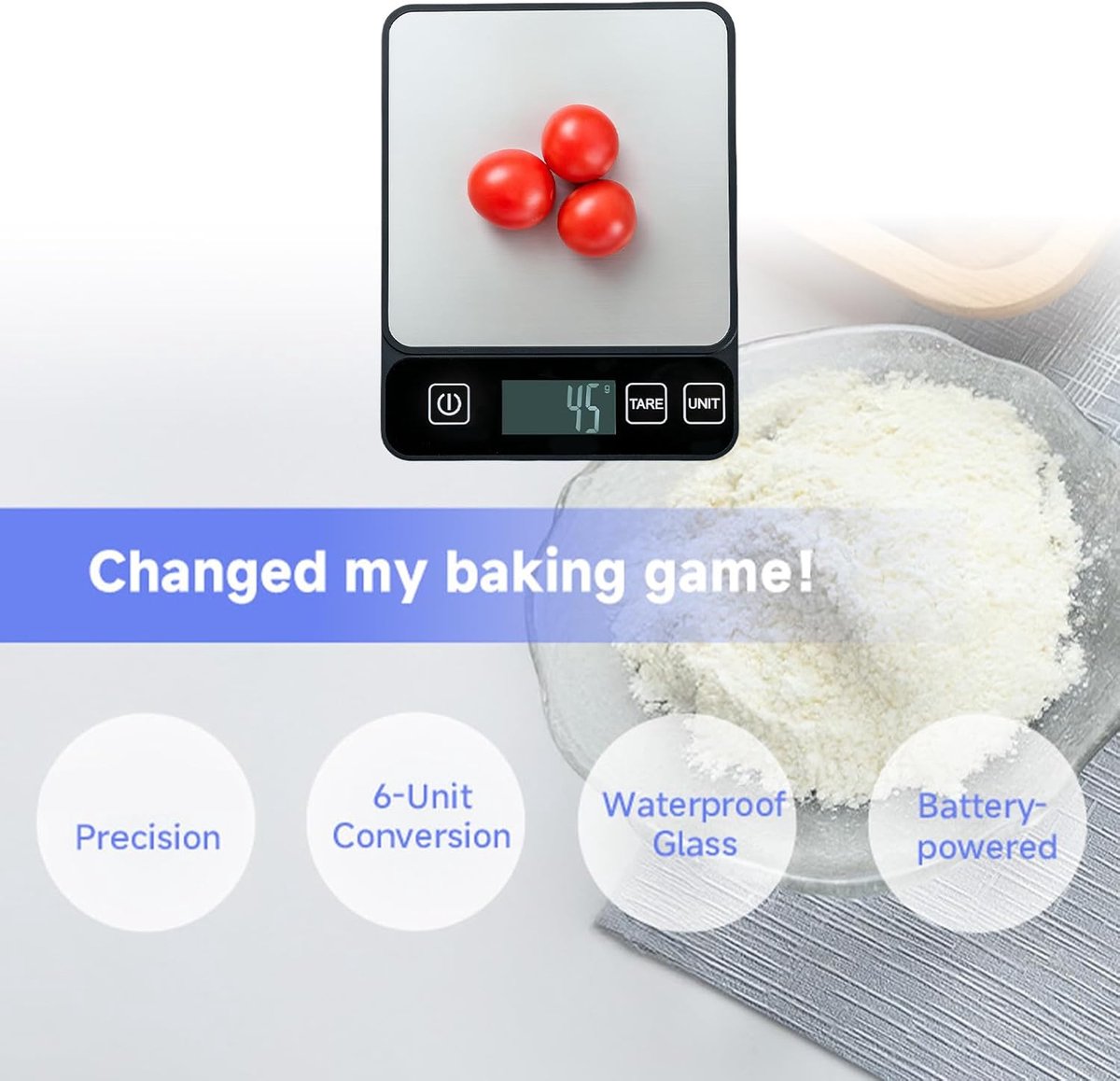 Precision scale - Digital kitchen scale - Barista scale - Professional food scale with a 10 kg weighing capacity - For home baking - Easy to read - Image 6