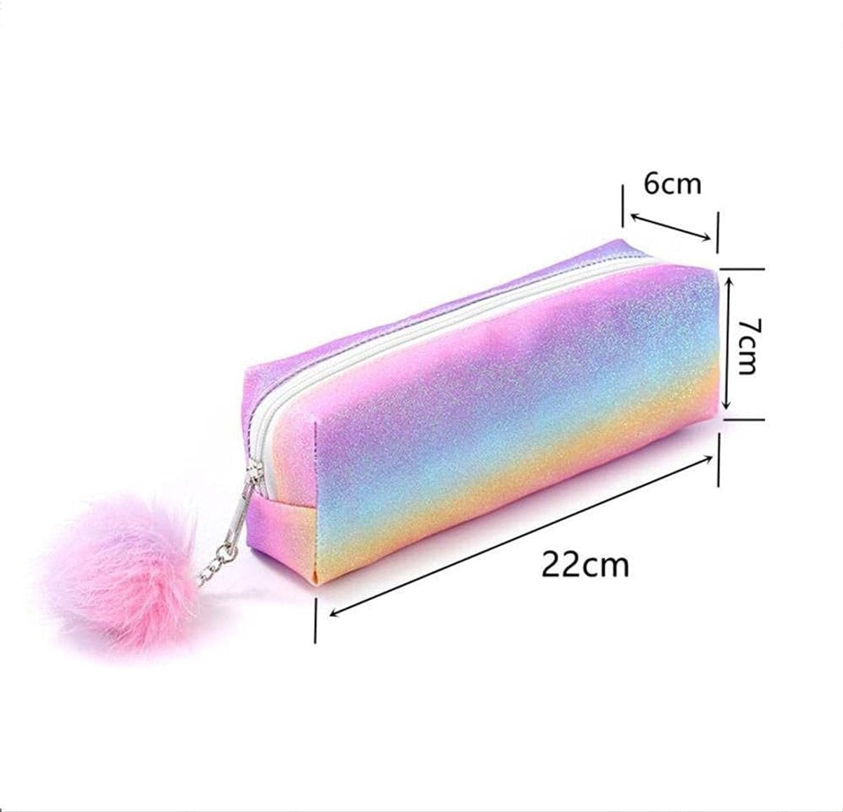 Pencil case - Pencil case for boys - Pencil case for girls - School pencil cases - School supplies - Large capacity rainbow glitter pencil case - Student desk storage box - Image 3