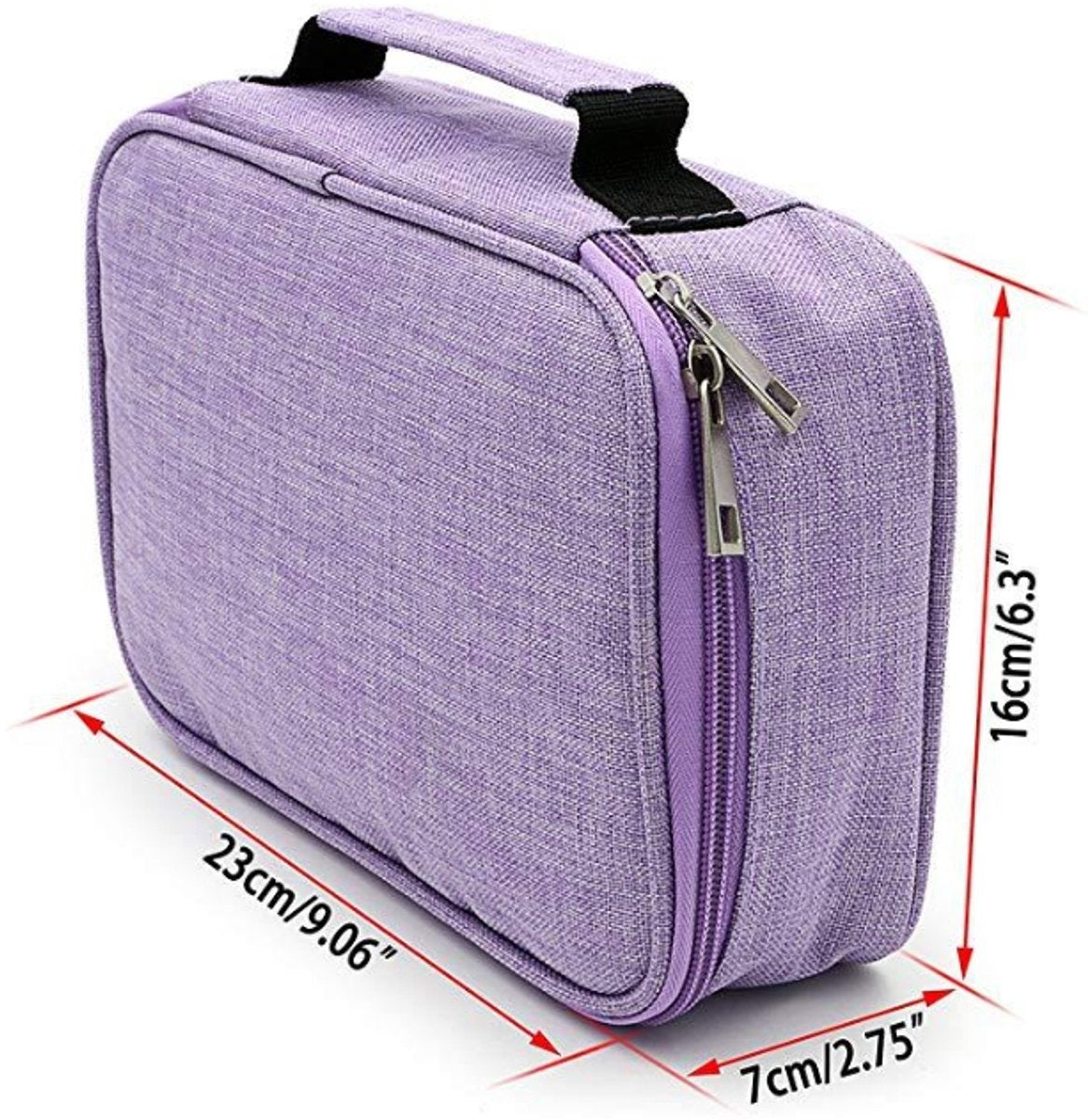 AMGOMH 72-slot pencil case, large capacity, student stationery, colored pencils, with inner pocket for small gadgets (purple) - Image 8
