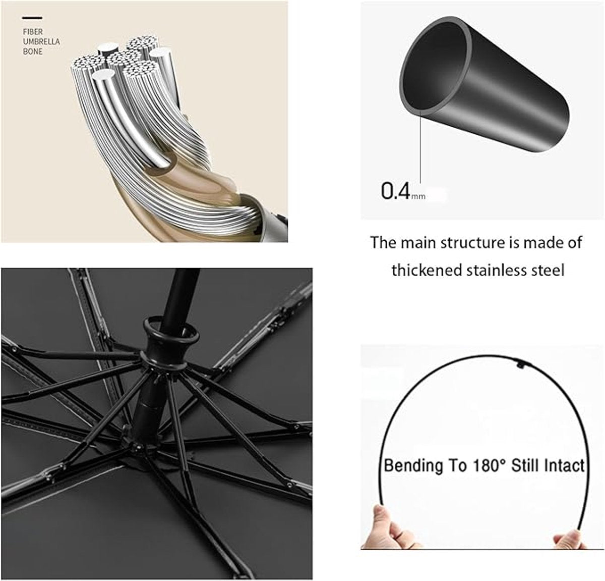 Small Folding Umbrella, Sun Protection, 8 Ribs, Travel, Automatic Open and Close with Button, Handle, Ring, Creative Outdoor, Anti-UV, Compact Suitcase Umbrella, Pocket Umbrella for Women and Children - Image 5
