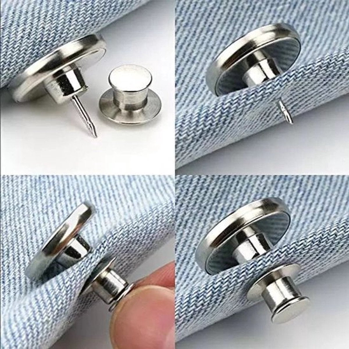 Jeans Button with Snap | Universal Jeans Button Pin | Jeans Buttons | Replacement Buttons | Jeans Button | Silver | 1 Piece - Image 5