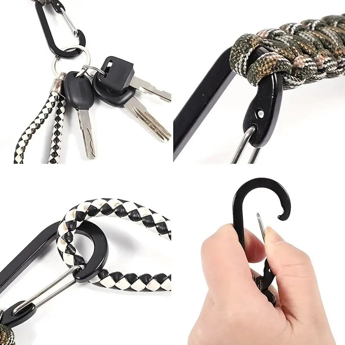 Paracord Survival Keychain with Carabiner | Emergency Kit | Extra Strong | Blue - Image 5