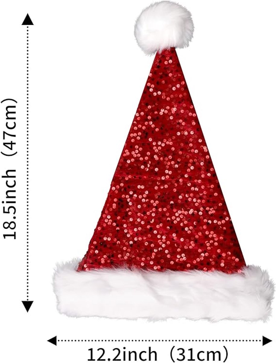 Santa Hat for Adults - Plush Santa Hat - Velvet Headwear - Lined and Dustproof - Image 5