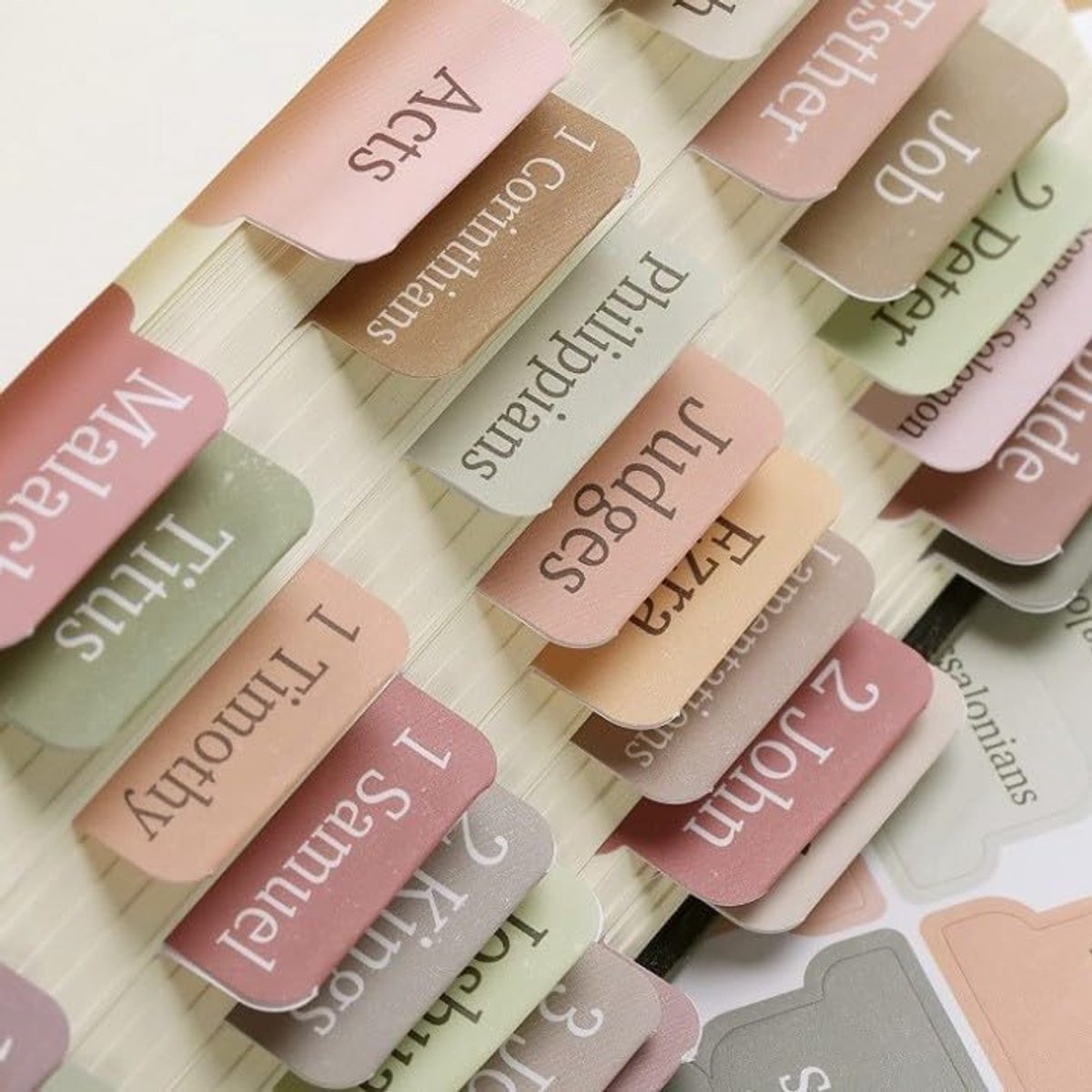 Bible Index Tab Set (5 pieces, 75 stickers) - Removable and replaceable laminated tabs for easy navigation - Decorative Bible accessories for women and men - Christian gifts - Image 5