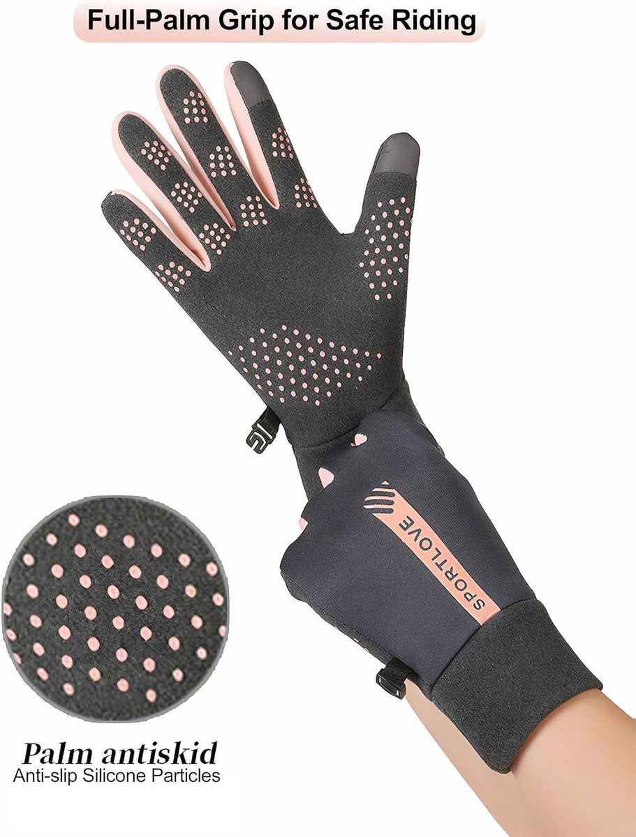 Warm winter gloves - Touchscreen operation - Warm fleece lining, Windproof - Suitable for cycling and driving, Non-slip black - Image 5