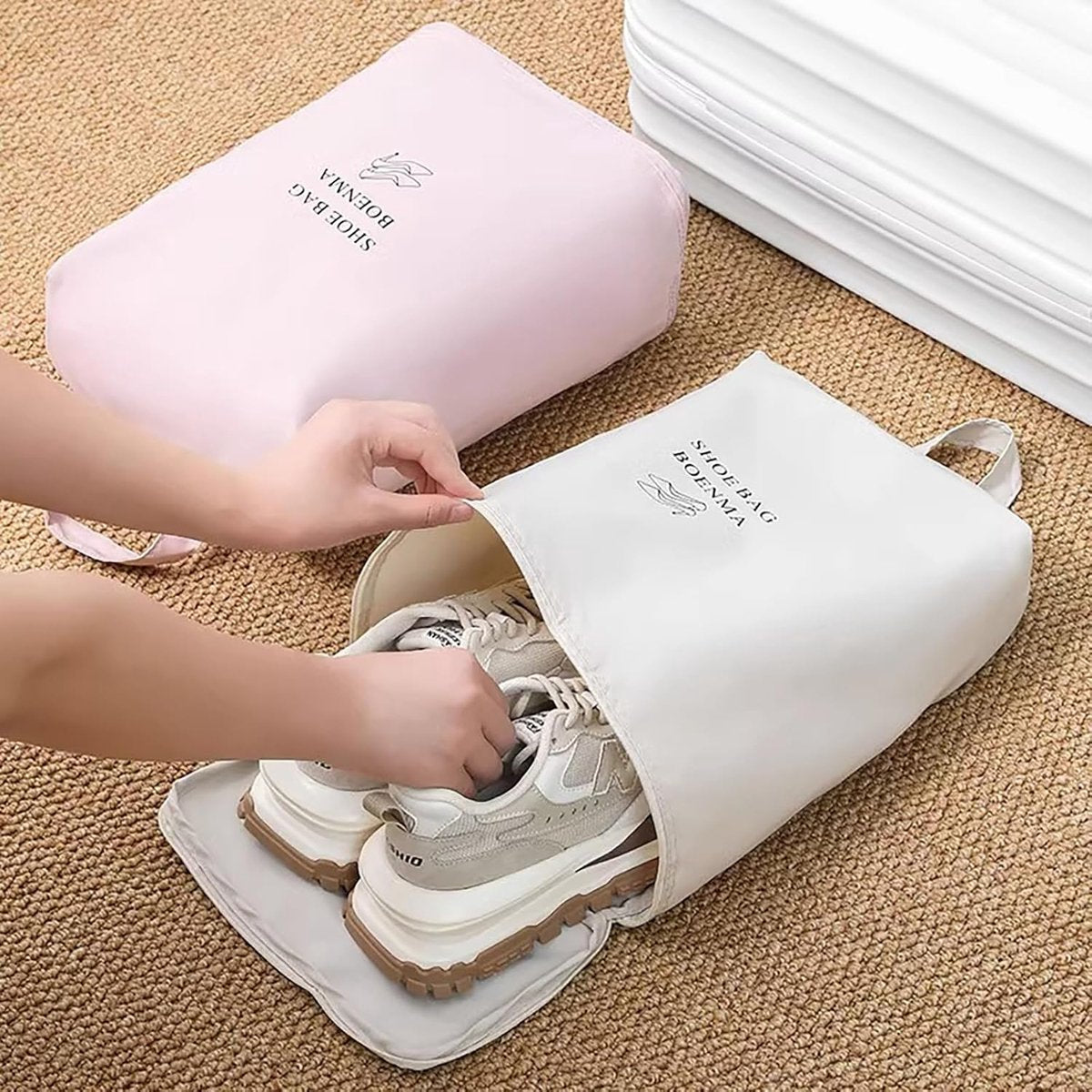 2 Shoe Storage Bags - Travel and Home Organization - Sealed and waterproof shoe organizers, breathable and odor-free for freshness (grey) - Image 5