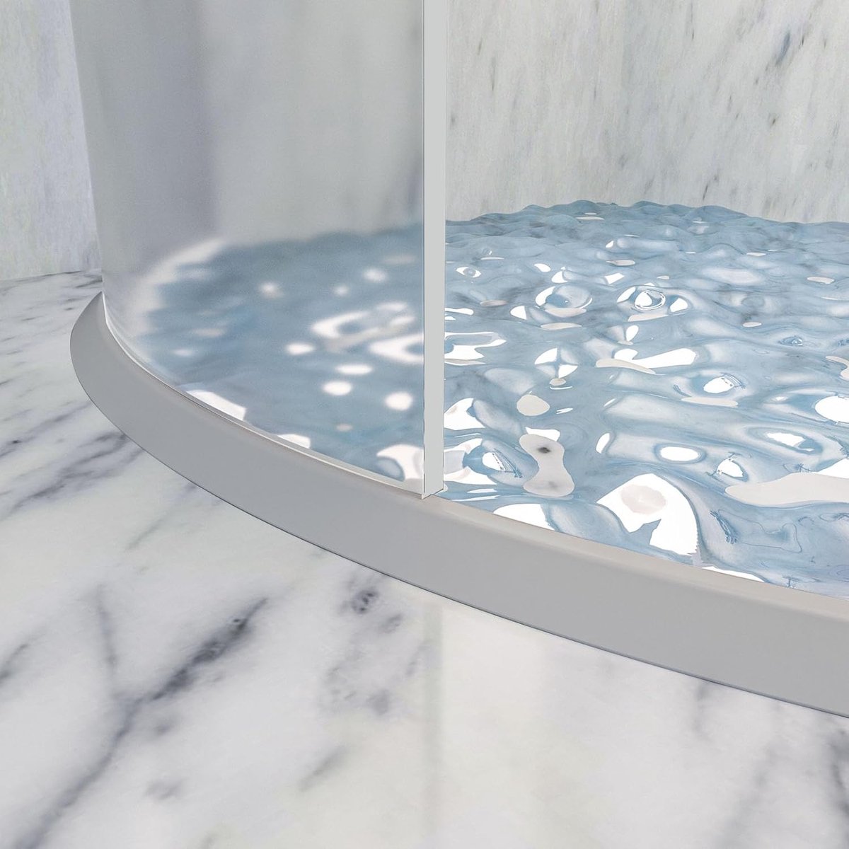 Water Threshold 100cm Grey - Shower Thresholds - Self-Adhesive Shower Water Barrier - Compact - Sanitary Water Stopper - Shower Threshold - Water Stopper - Shower - Bath - Leakage - Water Barrier - Mold - Sanitary - Anti-Water Strip - Foldable Shower Wate - Image 5
