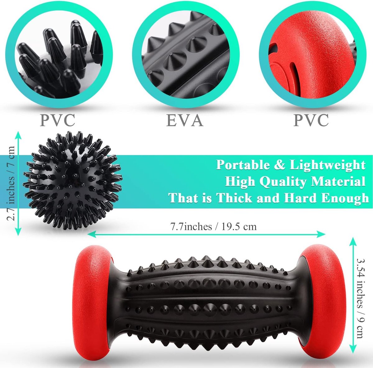 Foot Massage Roller - With 3 x Massage Balls - Foot Massage - Foot Reflexology - Plantar Fasciitis - Foot Roller - Massage Ball - Foot Massage - Massage Roller - Trigger Point Ball - Foot Massage Device - Foot Roller - Feet Massage Muscle Fascia Release B - Image 5