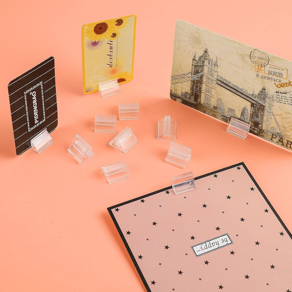 Acrylic Stand - 36 Pieces - Photo Stand - Card Holder - Acrylic Place Card Holders - Plastic - Coin Stand - Photo Holder - Menu Card Holder, Photo Holder with Slot - Table Card Holder - For Table Numbers, Name Cards, Wedding Cards - Photo Displays - Image 5