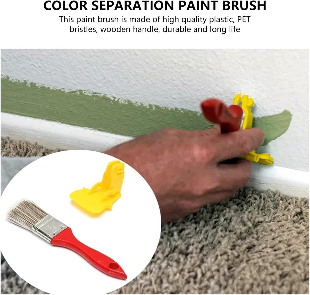 Paintbrushes - Brushes - Brush - Block brush - Wall paint - Detail brush - Painting / Painting supplies - Plastic handle - Versatile - 1-piece - Image 5