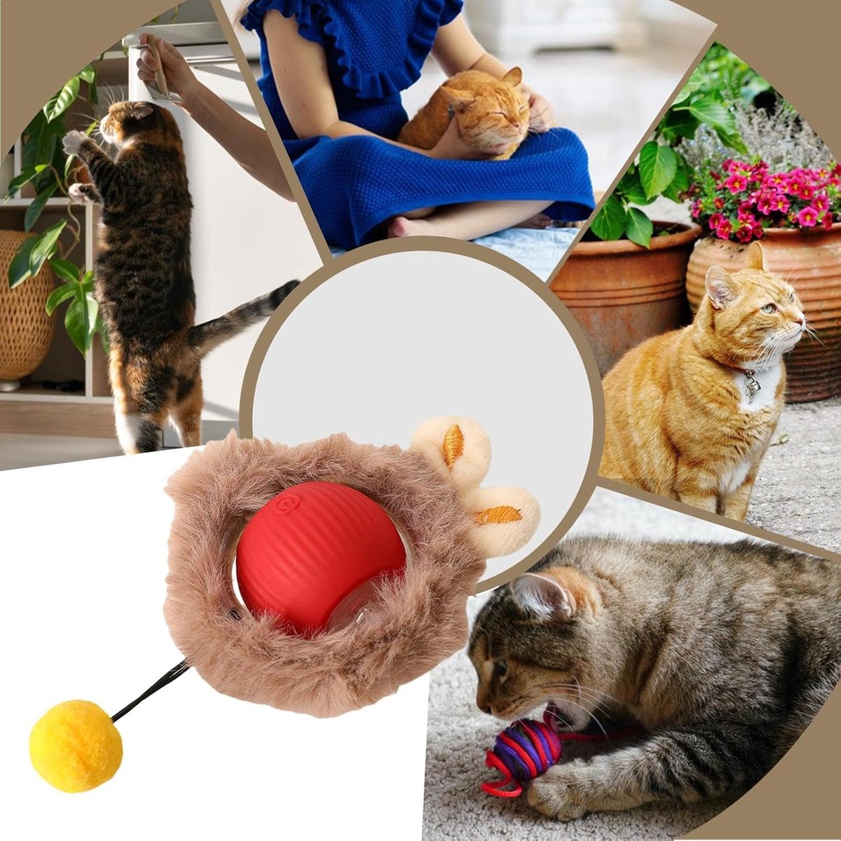 Electric Cat Ball Toy - Interactive Cat Toy - Automatic Rolling Smart Cat Toy for Cats - Dog Toys - Interactive Cat Play Ball - Pet Toys - Fast Rolling on Carpet, for Interactive Indoor Play - Image 5