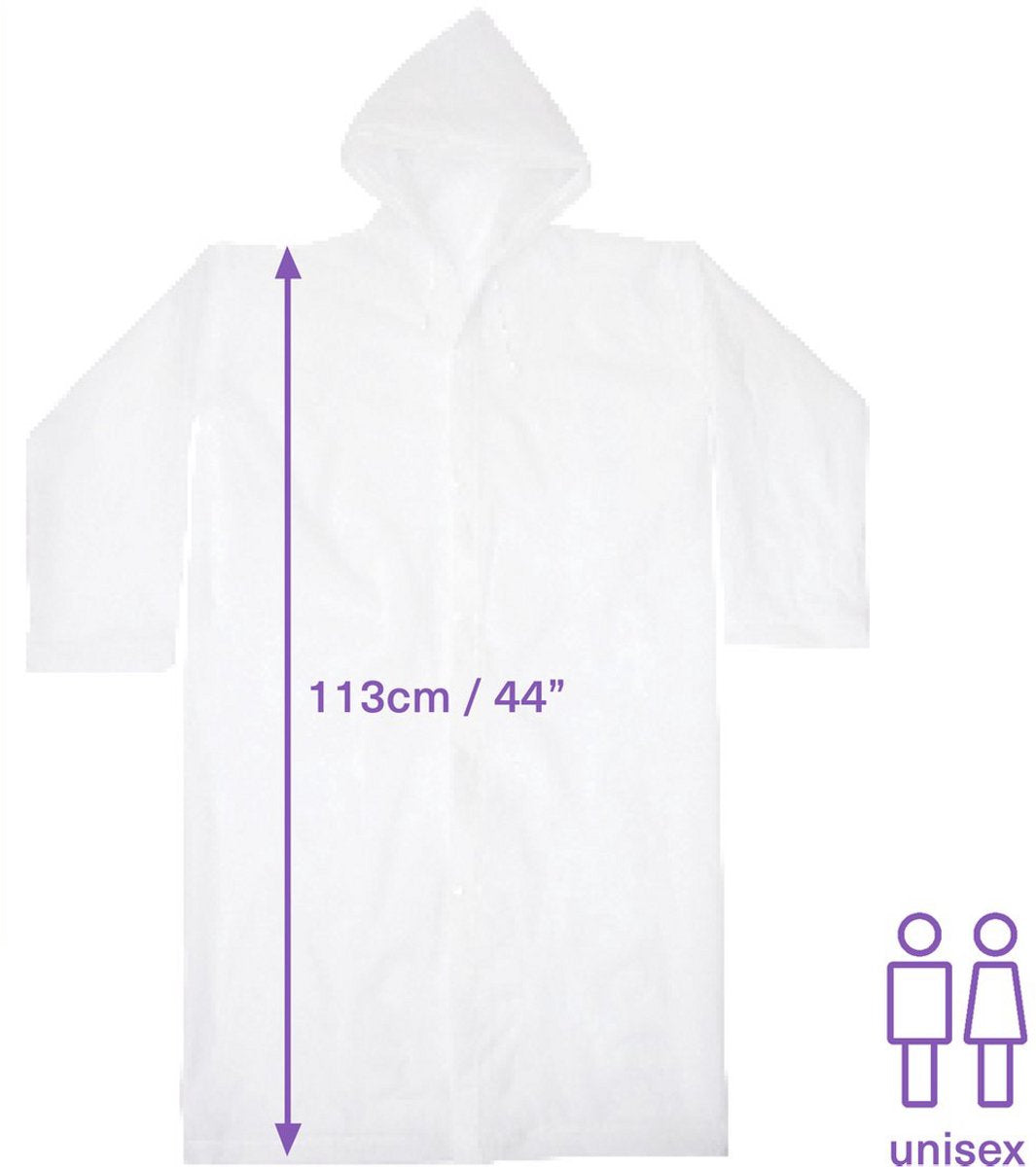 Rain Ponchos - Reusable Rain Poncho for Adults (Transparent EVA) - Raincoat - Rain Cape - Mackintosh for Camping - Suitable for Hiking, Festivals, Cycling, Motorcycle - Unisex - Lightweight - Waterproof - 1 piece - Image 4