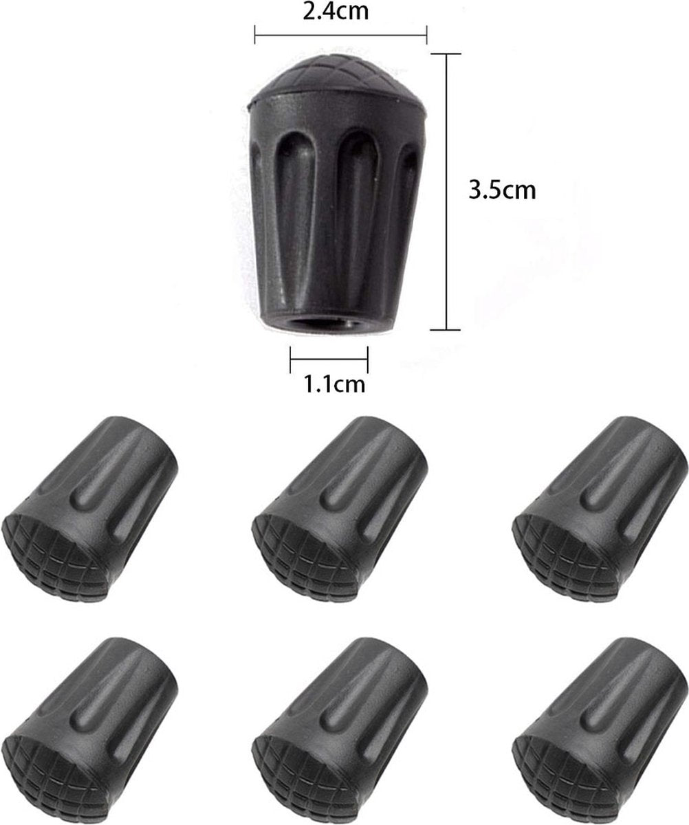 Nordic Walking Tips - 6 Pieces - Walking Stick Tips - Crutch Tips - Nordic Walking Pads - Nordic Walking Cane Tips - Round Nordic Footings - Trekking Pole Tips - Replacement Tips - End Stop - Walking Stick Base - Easy to Install - Black - Image 5