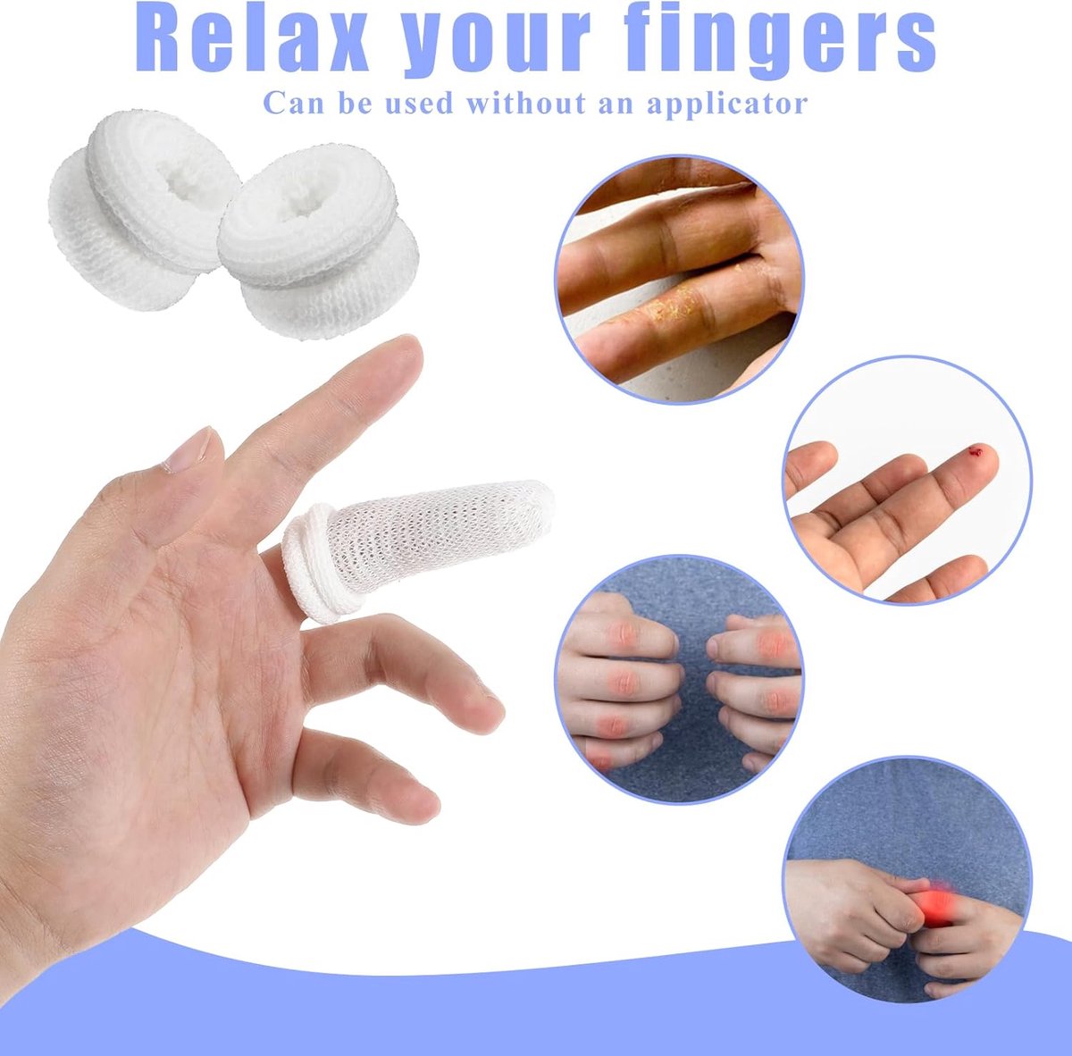 Finger condom - Finger buddy - Long finger bandage - Finger protectors - Engraved anti-cut finger pads - cut finger pads - Finger protection for injuries - Can be used in the kitchen, at work - 30 Pieces - white - Image 5