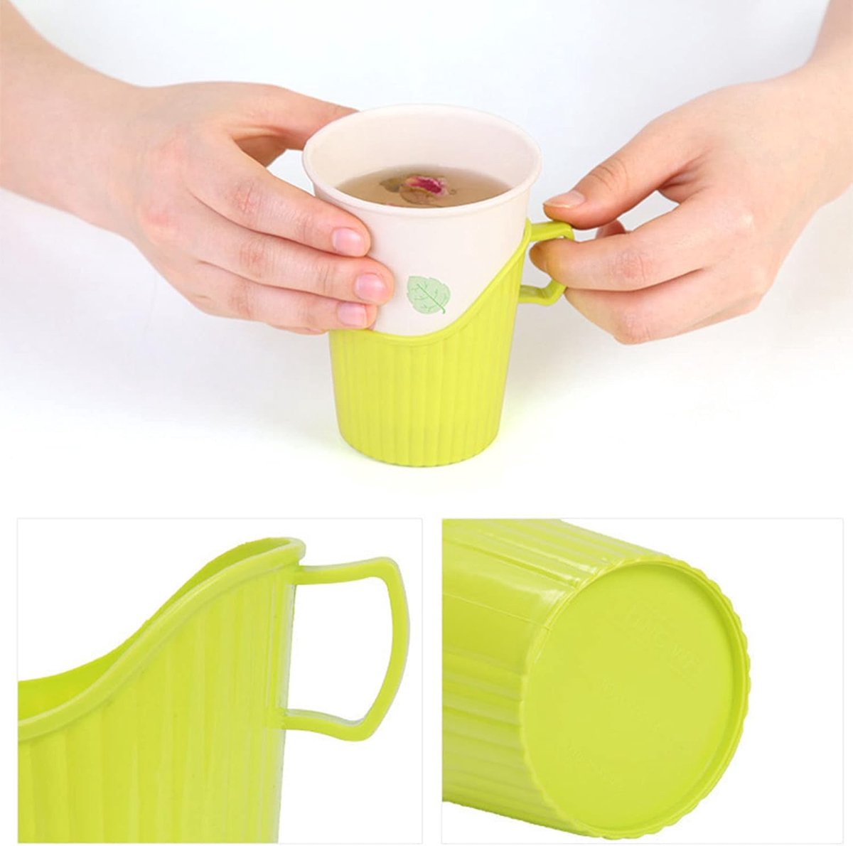 Cup Holders - 20 Pieces - Cup Holder - Burn Resistant - Heat Resistant Cup Cover Holder - Plastic - Stackable - Festival - Camping - Suitable for Disposable Cups - Multifunctional - Plastic - For Office/Home/Gym/Bathroom Use - Image 5