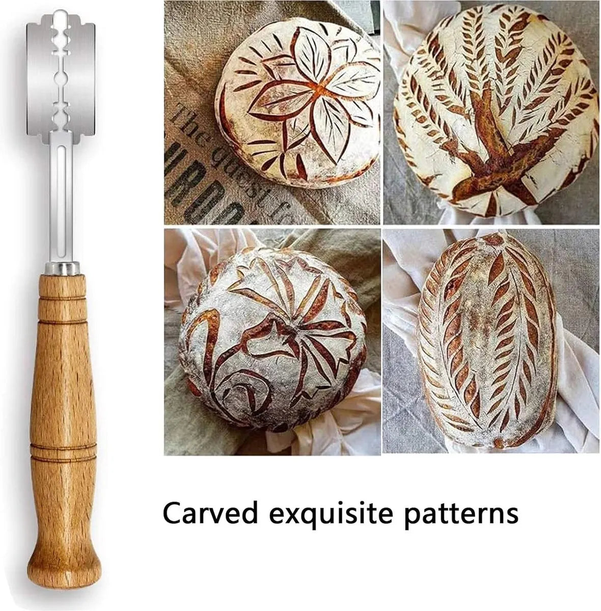 Dough Knife - Blade - Blade Knife - Dough Knife - Baguette Knife - With 5 Blades And Storage Case - Wooden Handle - Bread Knife - Baguette Knife - Baking Enthusiast - Image 5