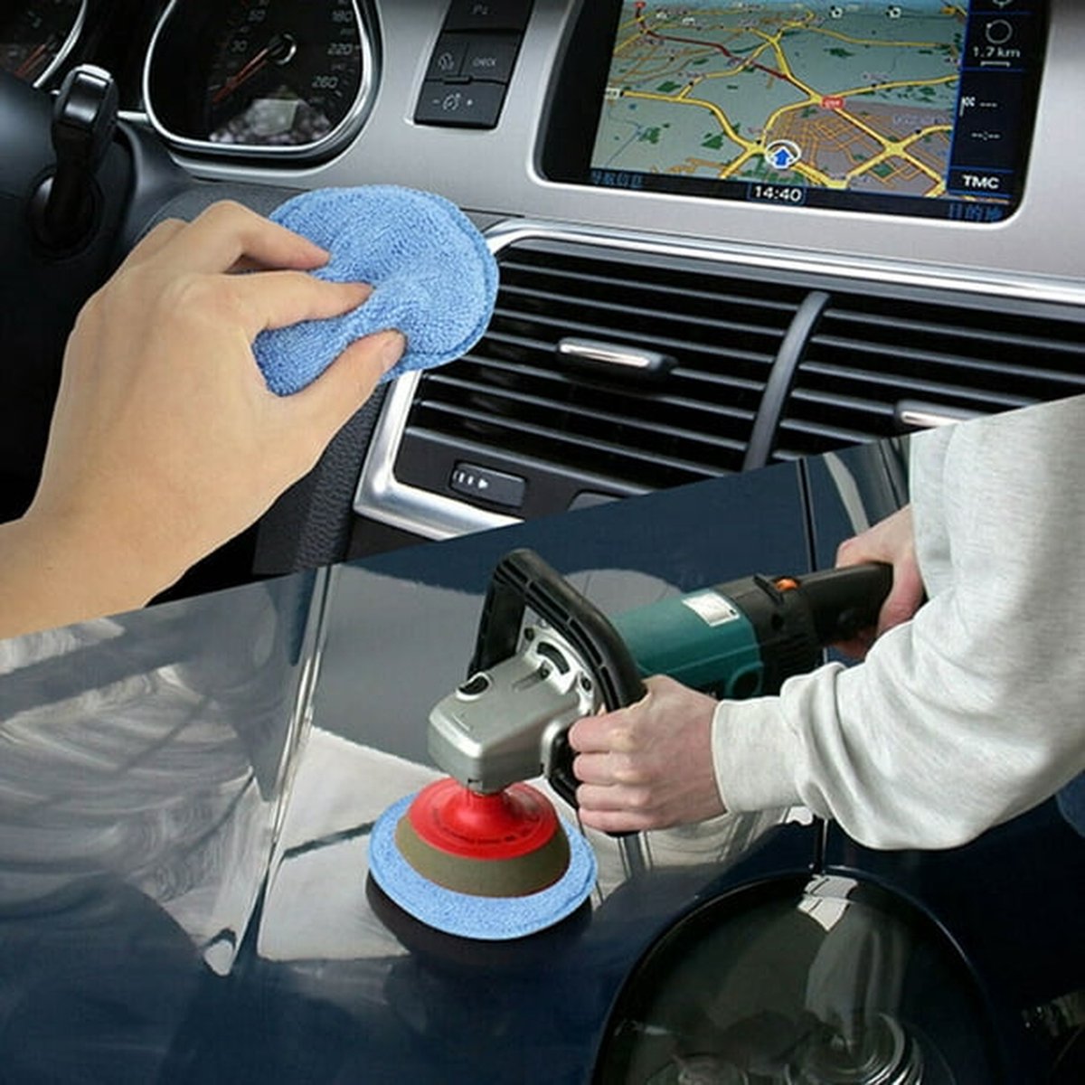 Polishing Sponge - Car Polishing Pads - Car Cleaning Sponges Polishing Pads - For Car Care - Polish Foam Applicator Pads - 6 Pieces ø 125mm - For Cars, Trucks, Boats, Cleaning and Fine Polishing - Image 5