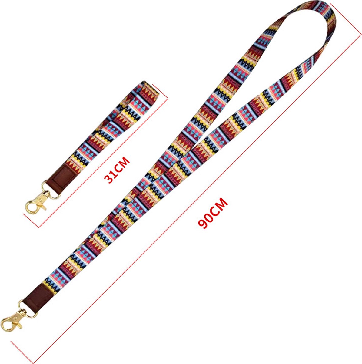 Lanyards - Key cord - Wristband - Keychain - ID Lanyard - Neck Lanyard - Wristband - Print - For ID, Badge Holder, Keys, Phone - 15x2cm/90x2cm - 2 Pieces - Image 3