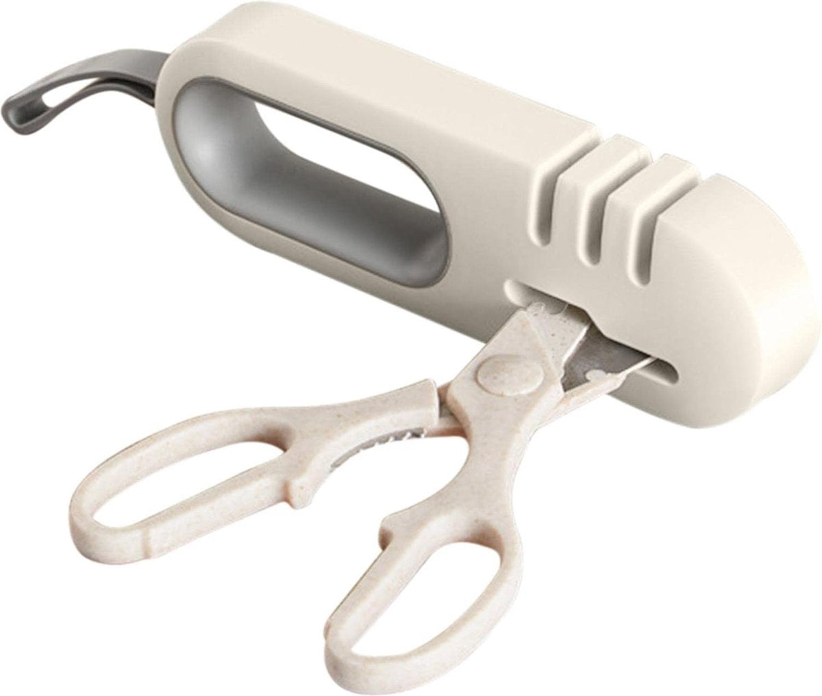 Knife Sharpener - 4-in-1 Knife Sharpener - Sharpening - Whetstone - Anti-Slip Knife Sharpener - Pull-through Sharpener - Honing Steel - Scissor Sharpener - Kitchen Knife Sharpener - Kitchen Sharpening Angles - Suitable for Scissors and Knives - Stainless - Image 5