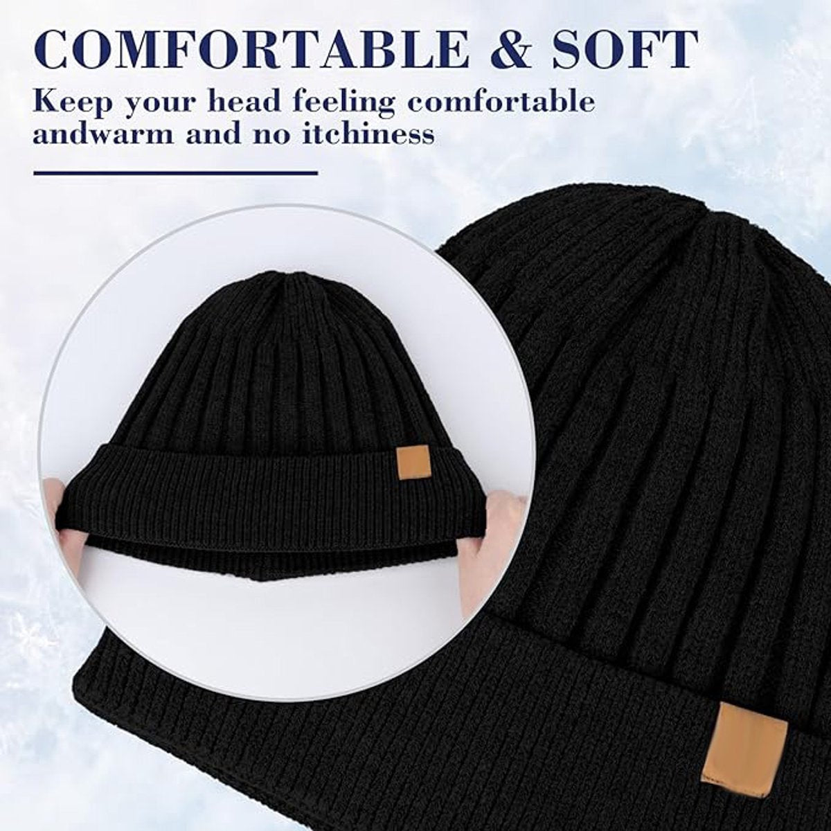 Hat - Plush Beanie - Warm Hats - Thick Knit Winter Hat - High Quality Beanie - Crocheted - Trendy Hat - Women's Hats - Men's Hats - Stylish Caps - Very Comfortable - Autumn and Winter Warm - Cotton - Halloween / Christmas - Gifts - Image 5