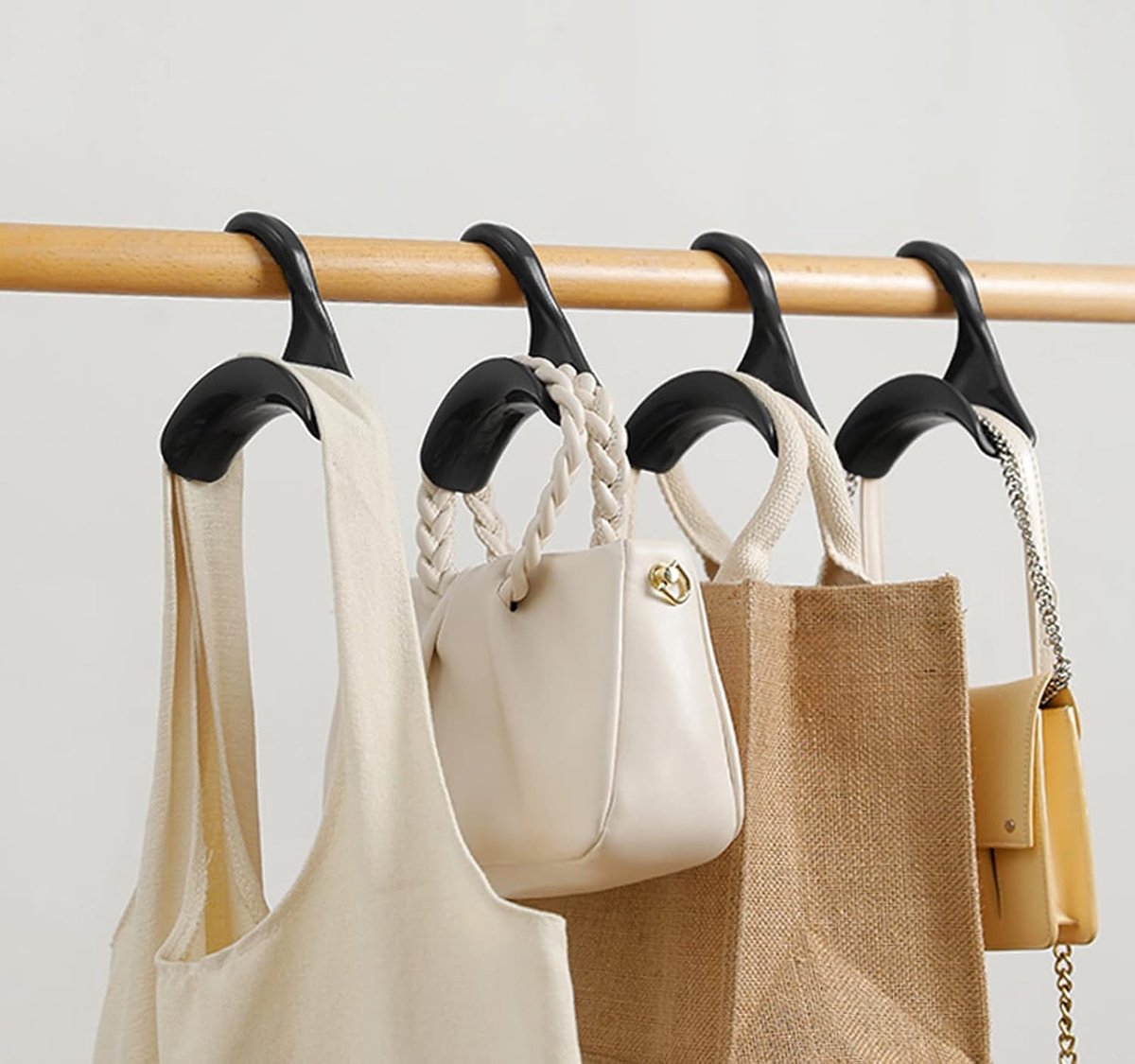Bag Hanger - 6 Pieces Handbag Hooks for Wardrobe - Hangers - Handbag - Clothes Hanger - Bags - Handbag Hanger - Handbag Hanger for Closet - For Hanging Bags, Wallets, Handbags, Belts, Scarves, Hats, Clothing - Black - Image 5