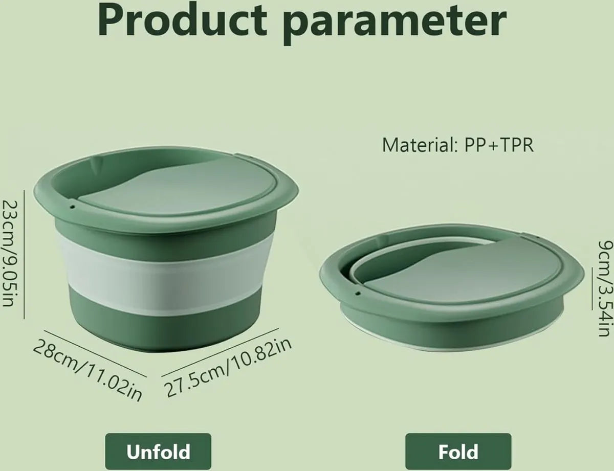 Foldable Foot Bath - Small Foot Bath - Foldable Foot Bath - Foot Bath - Foot Bath - Suitable For Foot Bath Salt And Foot Bath Products - Foot Baths With Massage Points - Relax Your Feet - Foot Baths For Better Blood Circulation - Plastic - Green - Image 5
