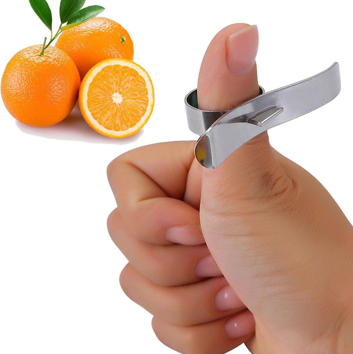 Orange Peeler - 2 Pieces - Portable Orange Peeler - Quick and Easy Peeling - Creative Orange Fruit Peeler - Mandarin Peeler - Peeler - Finger Opener - for Orange - Lemon - Citrus - Image 5