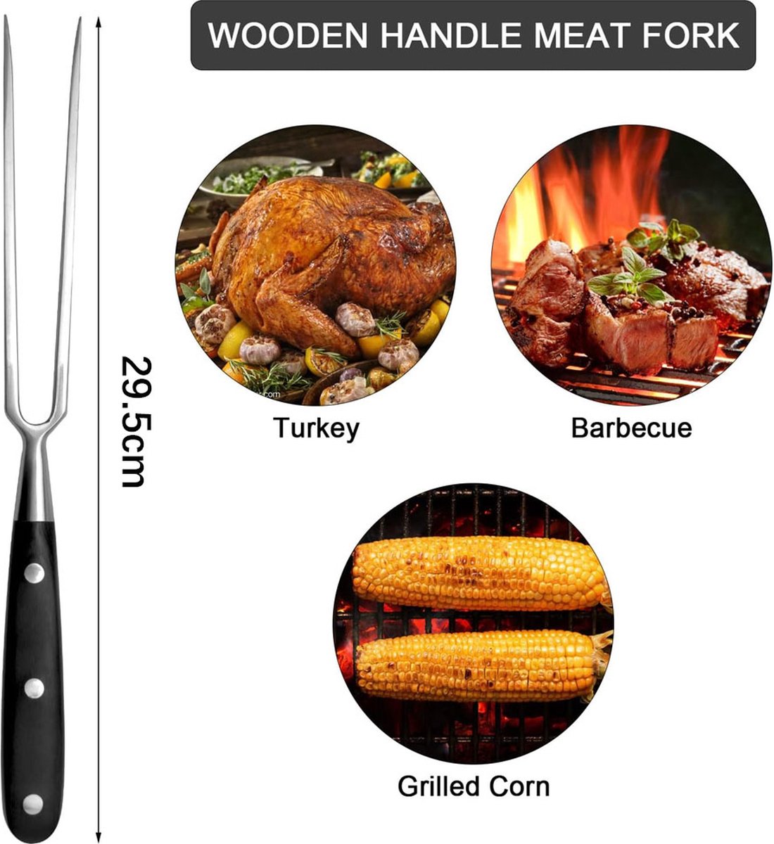 Waffle Fork - Meat Fork - Stainless Steel - Marshmallow Skewers - Serving Fork - 30 Cm - Waffle Iron Accessory - Waffle Maker Accessory - Carving Fork - Waffle Fork - Kitchen Utensils - Cooking Utensils - With Heat-Resistant Handle - For Grill Kitchen Roa - Image 5