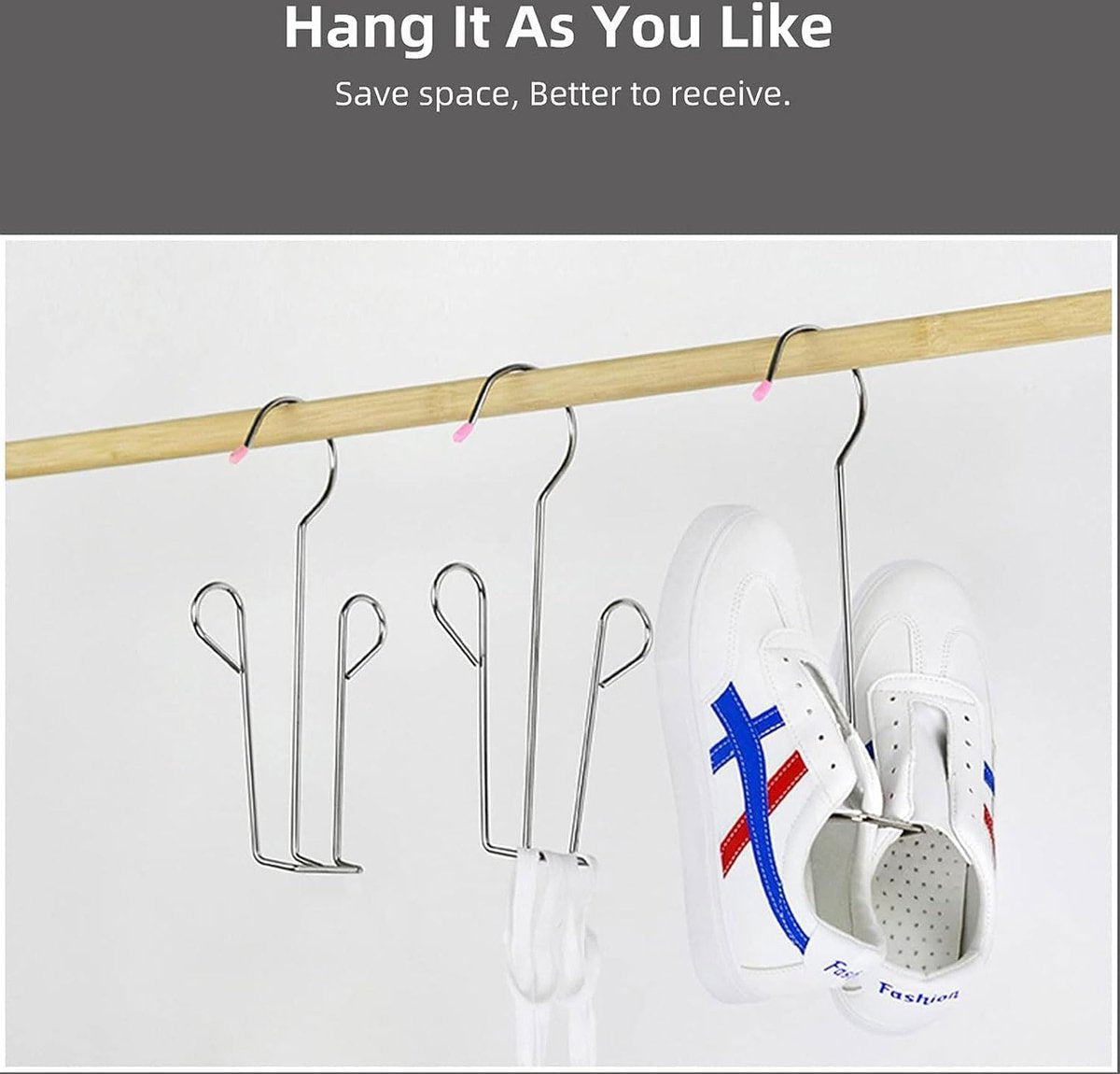 3x Shoe Rack - Drying Rack - Shoe Hook - Stainless Steel Shoe Rack - For 3 Pairs of Shoes - Silver - Laundry Rack - Laundry Racks - Drying Racks - Clothes Hanger - Washing / Shoe Drying - Running Shoes / Casual Shoes / Leather Shoes - Image 5
