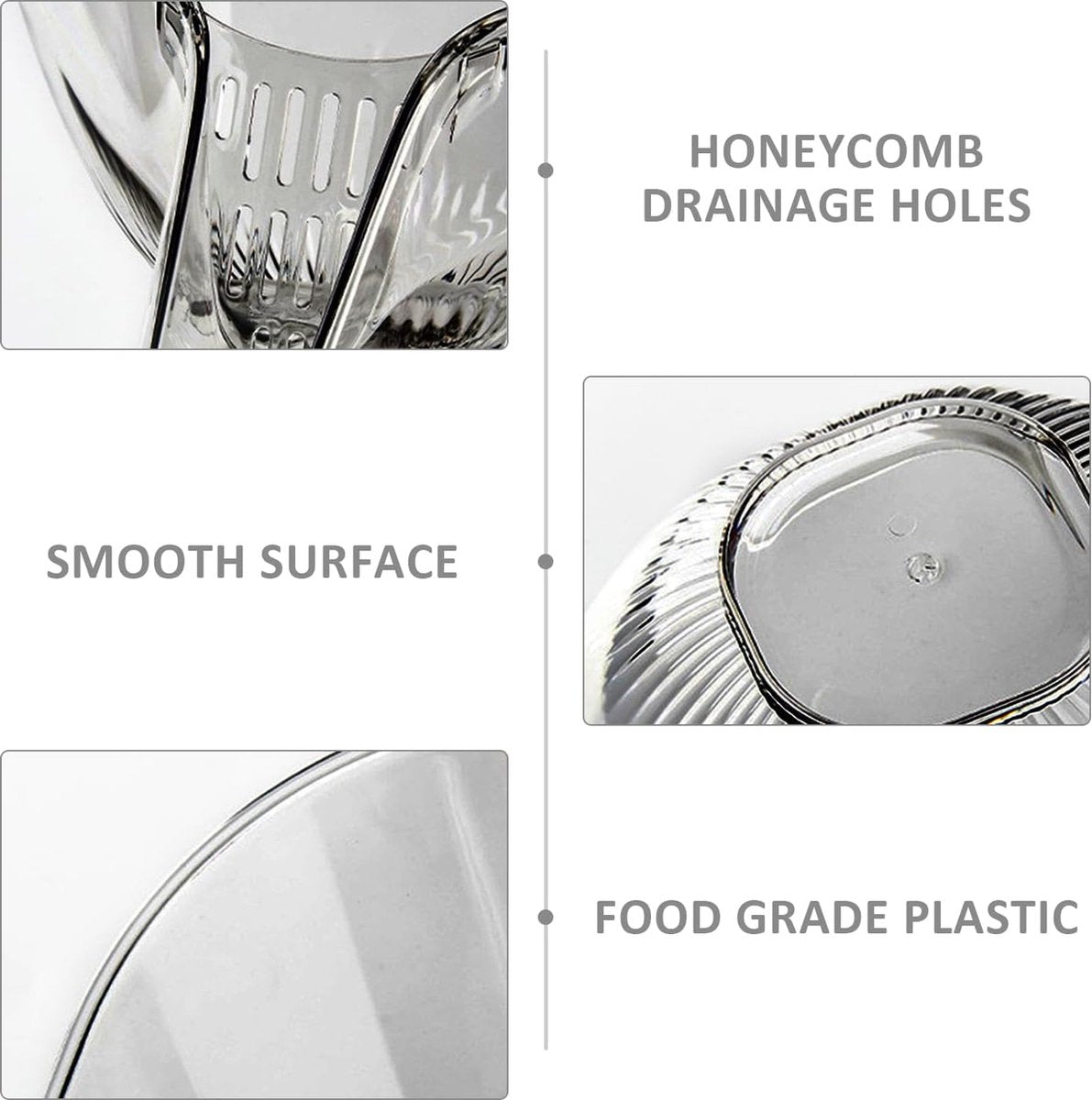 Drain Basket - Sieve with Funnel - Draining Sieve - Kitchen Sieve - Drying Rack - Plastic - Draining Cooked Noodles - Multifunctional - For Washing Food, Vegetables and Fruit - For Kitchen Sink - Grey - Image 5