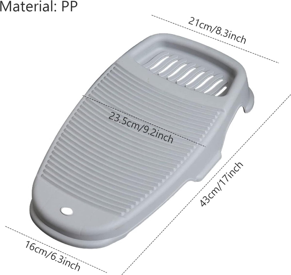 Washboard - Mini Hand Washboard - Underwear Washboard - Washboard for Children - Non-slip - Household Use for Students - Used for Washing Clothes and Small Items by Hand - Perfect for Washing Clothes and Socks - Plastic - Grey - Image 5