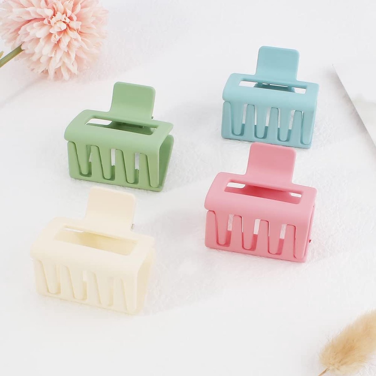 Hair Clips - Hair Clips - 4 Pieces - Hair Clip - Elegance & Refined - Anti-Tangle Hair Clips - Nude Colors - Matte - Square - Hair Claw - Hair Pin - Hair Clip for Women - Does Not Fall Off - Does Not Damage Hair - Gift for Woman - Image 5
