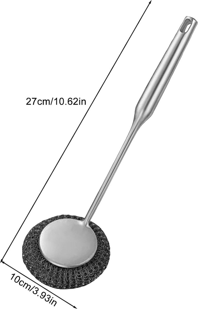 Dish Brush - 2 Pieces - Dish Brushes - Cleaning Brush with Handle - Household Products - Cleaning Products - Household Kitchen Accessories - Cleaning - Washing Up - 27 Cm - Black - Image 5