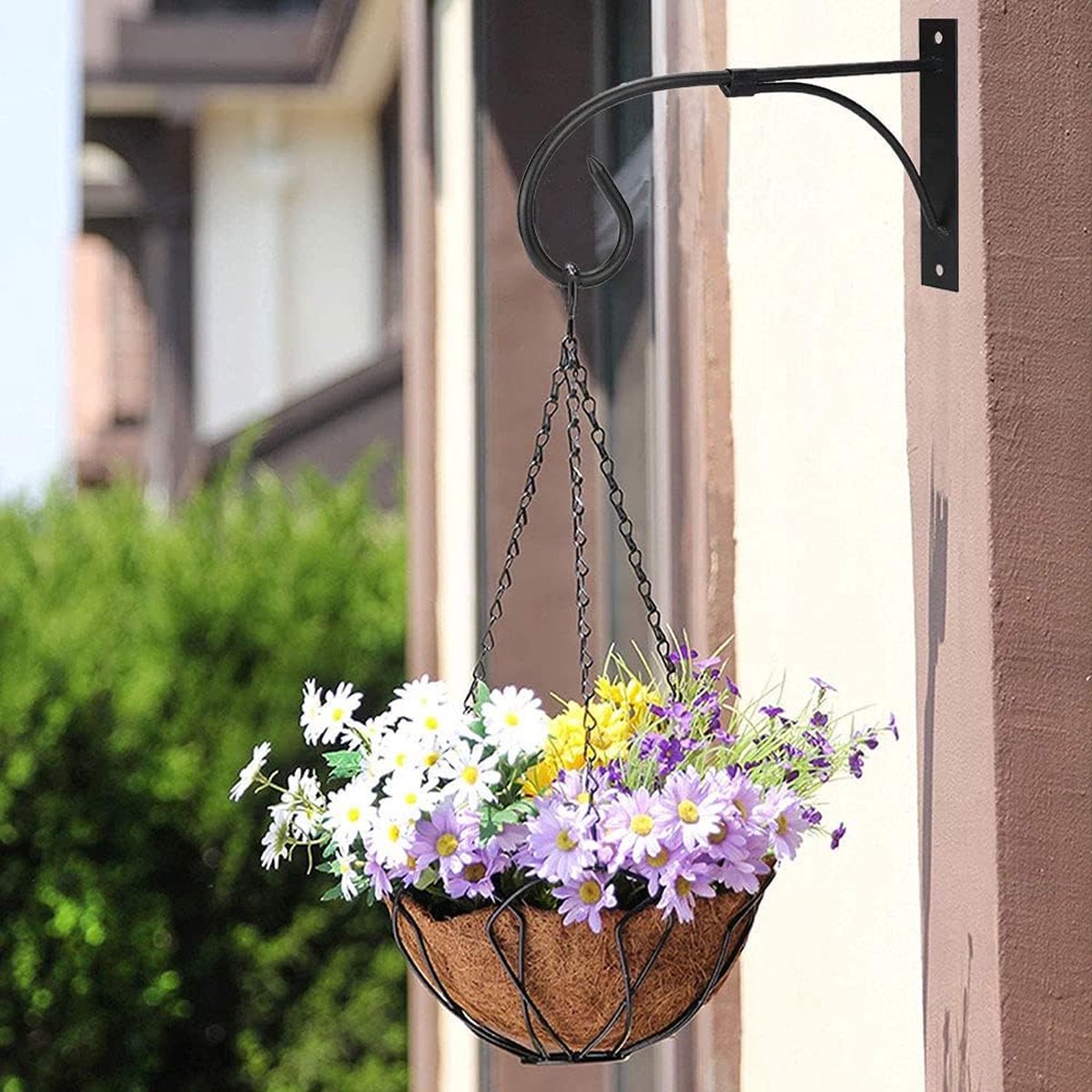 Set of 2 - Hanging Pot - Plant Hanger - Wall Hook - Flower Pot Hanging Hooks - Outdoor Balcony Accessories - Garden/Home Hanging Decoration - Hanging Basket Hook - Metal - Black - Image 5
