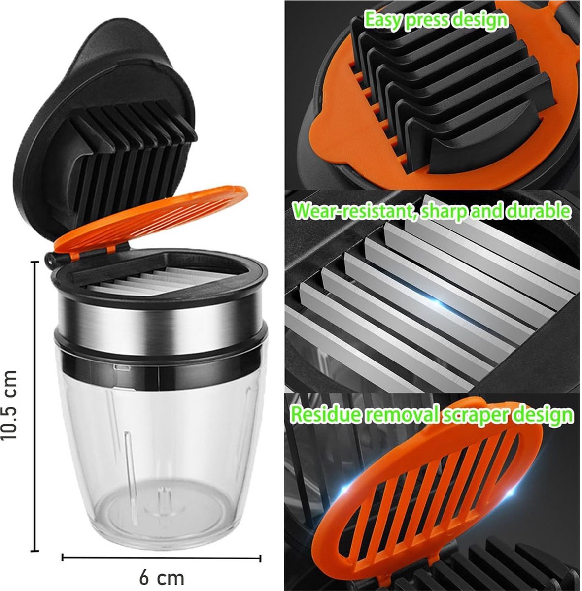 Fruit Slicer - Vegetable Slicer - Fruit Divider - Strawberry Slicer - Banana Slicer - Date Slicer - Egg Slicer - BPA-Free - Kitchen Slicer - Fruit Cutter - Fruit Chopper - Manual Chopper - Suitable for Strawberries/Bananas/Red Dates/Eggs - Image 5