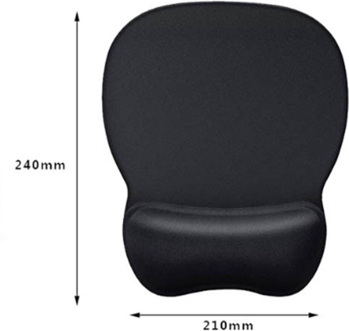 Mouse Pad with Wrist Rest - Ergonomic Mouse Pad - Gel Mouse Pad - Non-Slip - Prevent Wrist Fatigue - Suitable for Gaming, School, and Office - 24 x 21 cm - Black - Image 5