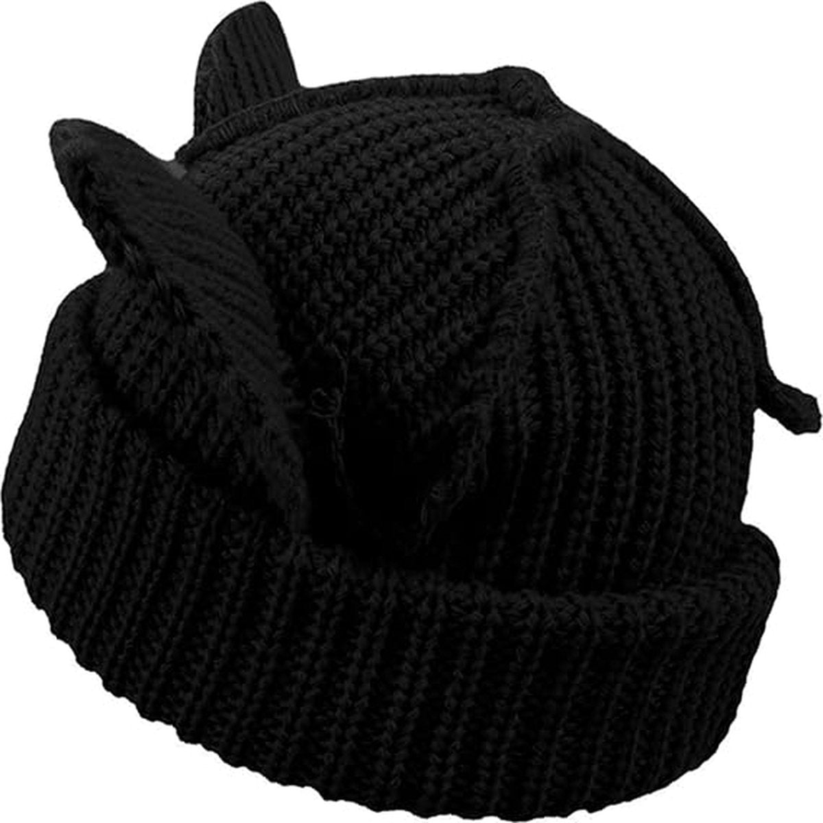 Hat - Knitted Hat - Warm Hat - Winter Hat - Beanie - Knitted - Sports & Everyday Use - Black - Men & Women - Good Moisture Wicking - One Size - Image 4