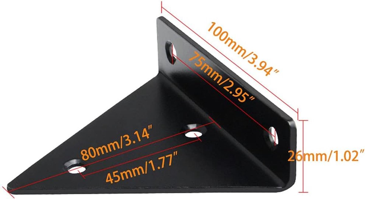 4 pieces - Shelf brackets - 10*8 cm - Wall-mounted floating bracket - Concealed shelf bracket - metal shelf brackets - triangular shelf bracket - with screws - invisible shelf bracket - for living room, bathroom and bedroom decor - black - Image 5