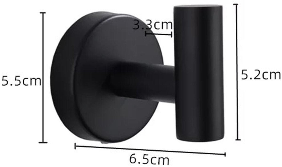 2 pieces - Towel hook - Hanging hooks - Hanging hooks - Bathroom towel hooks - Key hook - Clothes hook - Hat hook - Wall hooks - stainless steel hook - with screws - for bathroom, kitchen, garage, home, hotel, office - 5.5*6 cm - black - Image 5