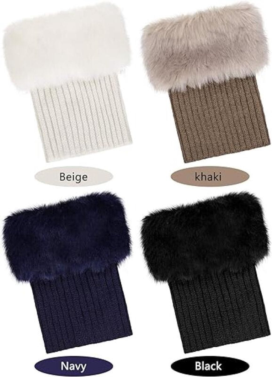 4 pairs of Leg Warmers - warm winter boots - warm winter ankle boots for women - Furry Fuzzy - short warm boot covers - crocheted boots - boot cover socks - warm boot covers - winter gift for women - Image 5