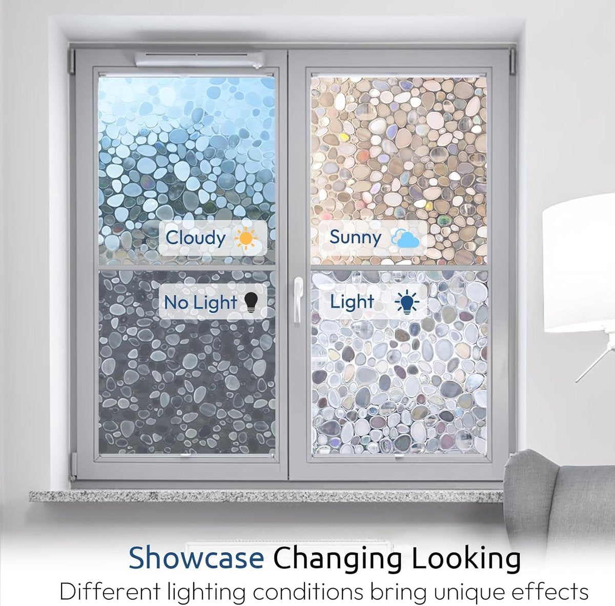 Window film - 50x200cm - privacy window film - stained glass window film - Privacy - Decorative film - static window film - Self-adhesive - Stained Glass - window film - 3D Effect - Image 5