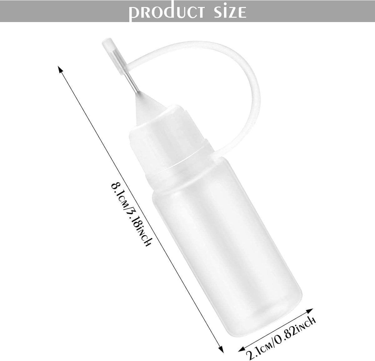 10 pieces - Dispensing bottle - 10ml - Quilling glue needle tip bottles - glue application bottles - with lid - application bottles - paint bottle - squeeze bottles - for DIY crafting, paper quilling, paint, glue dispensing - Refillable - easy to use - Image 5