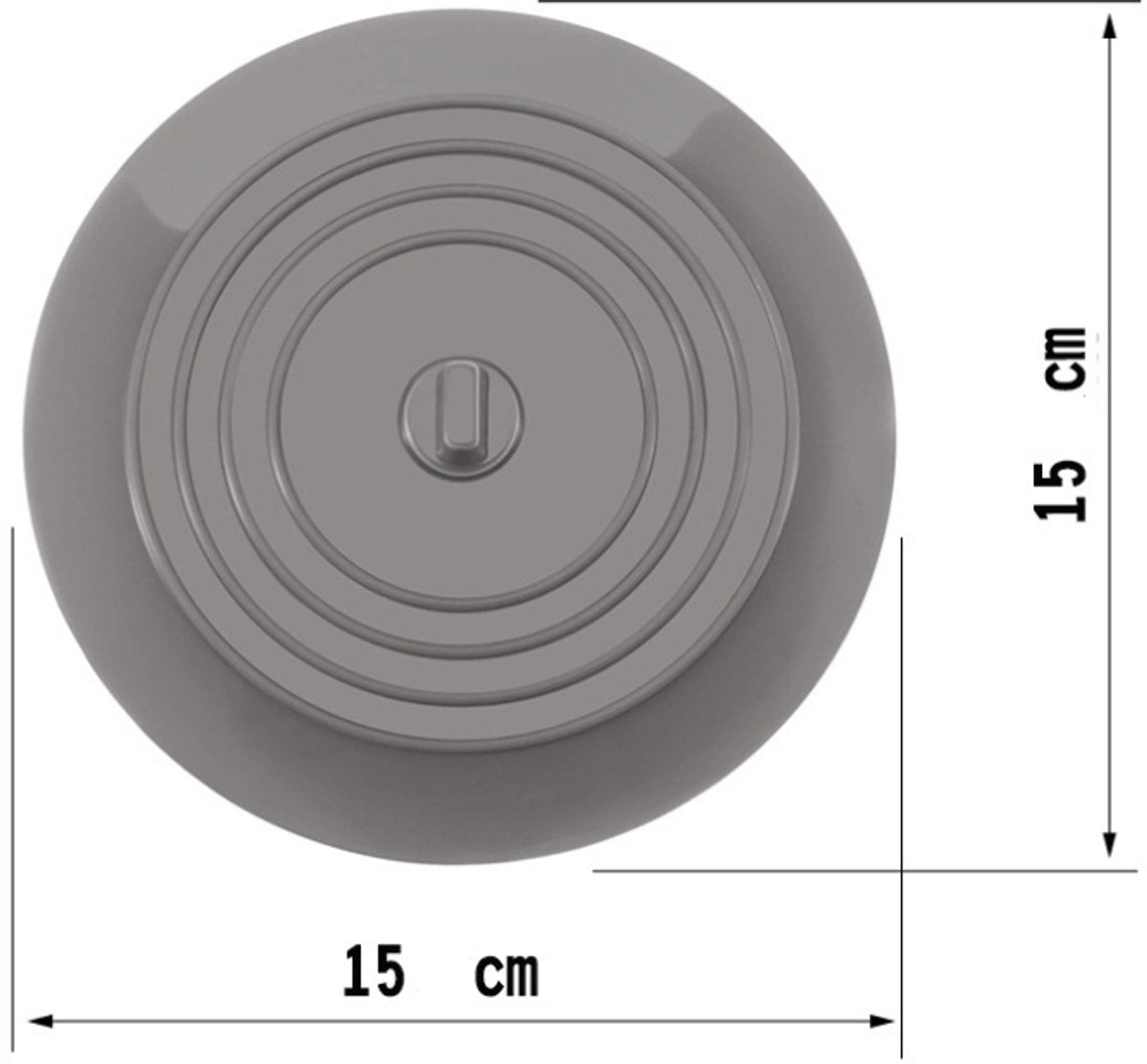Drain Stopper - 3 Pieces - 15 cm Diameter - White, Grey and Black - Drain Plug - Universal Sink Stopper - Silicone - Bath Stopper - Anti-Clog - For Sink Washbasin Bath Shower Tray Kitchen Washbasin Bathtub Countertop - Image 5