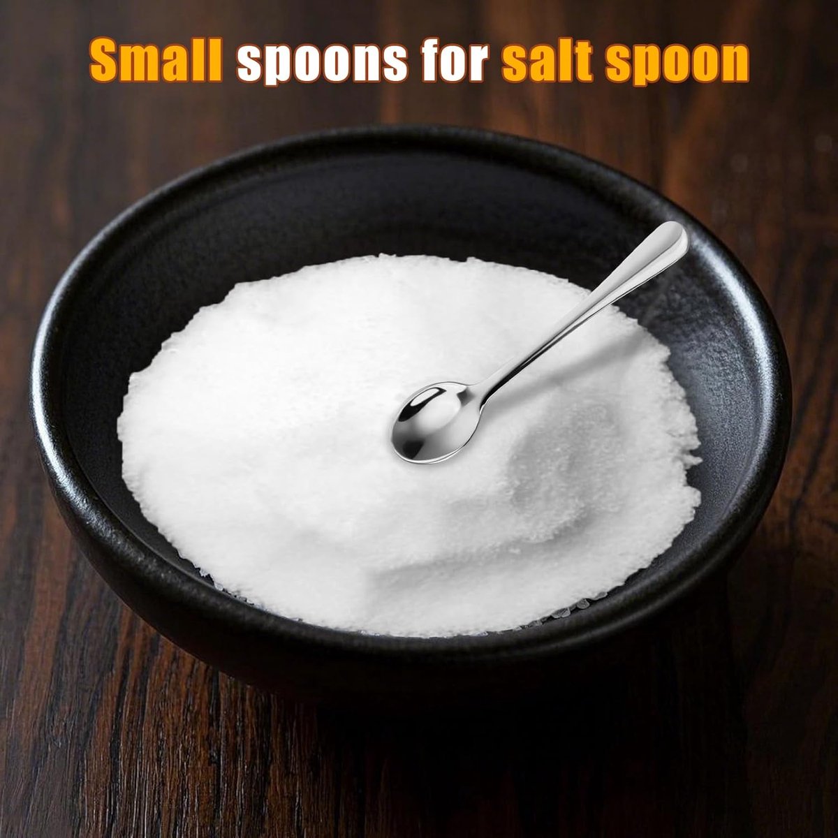 10 pieces - Spoon - Kitchen sauce spoon - Sauce spoon - Spice spoon - Small spoons for spice jars - mini spoons - Stainless steel small spoons - Kitchen utensils - for herbs, salt, pepper, spices, sugar, honey, coffee - 7.5 cm - silver - Image 5